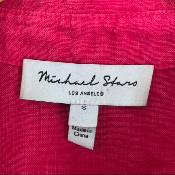 Michael Stars Pink Linen Button-Up Shirt - Picture 3 of 7